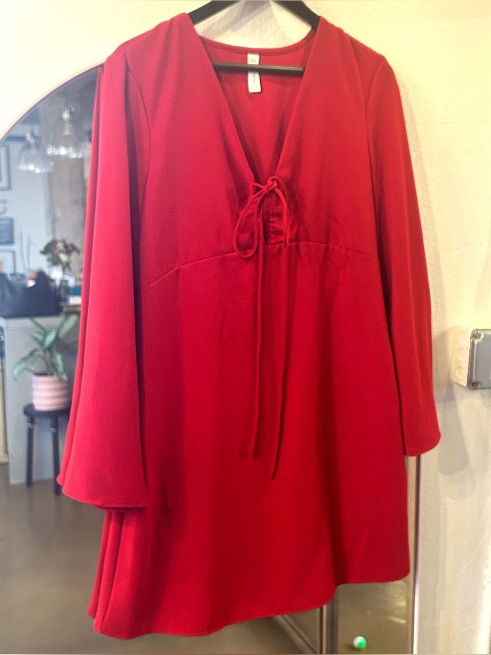 Mango Red Long Sleeve Mini Dress, sz US 6, new without tags